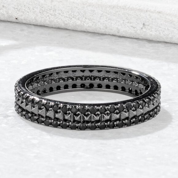 Black Eternity Stackable Stackable Band - Charmed Aroma Onyx Collection - Picture 1 of 2
